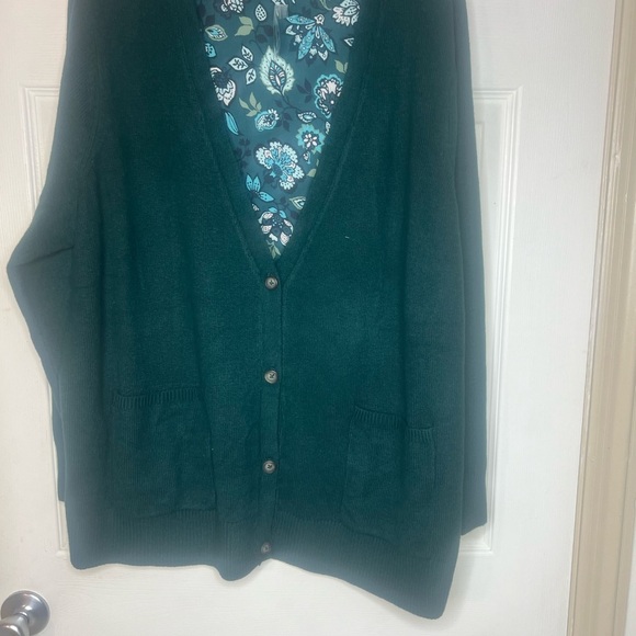 Jason Wu Hunter Green again Sweater Flora Print - Picture 8 of 12